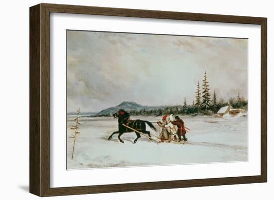 Habitants Sleighing, c.1855-Cornelius Krieghoff-Framed Giclee Print