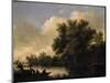 Habitations rustiques près d'un canal-Jan Van Goyen-Mounted Premium Giclee Print