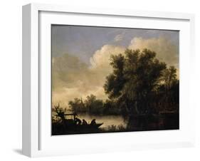 Habitations rustiques près d'un canal-Jan Van Goyen-Framed Giclee Print