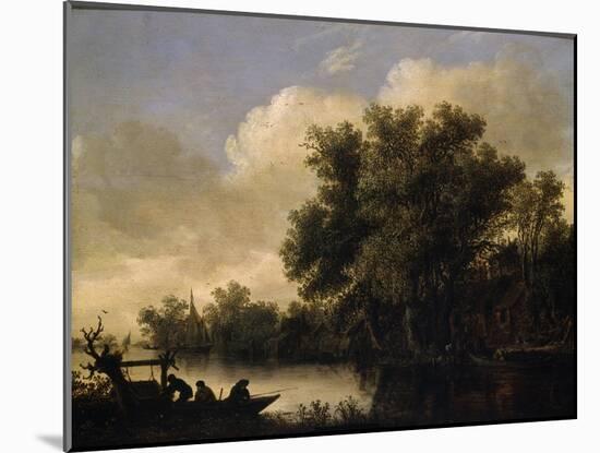 Habitations rustiques près d'un canal-Jan Van Goyen-Mounted Giclee Print