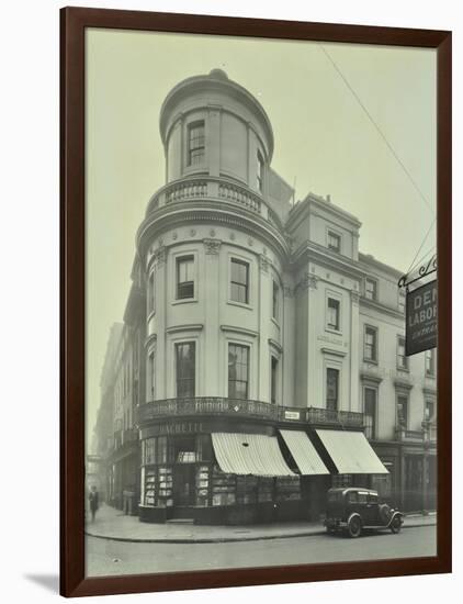 Hachettes Book Shop on the Corner of King William Street, London, 1930-null-Framed Photographic Print