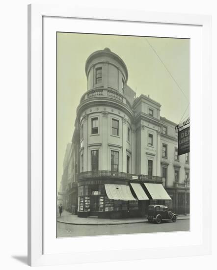 Hachettes Book Shop on the Corner of King William Street, London, 1930-null-Framed Photographic Print