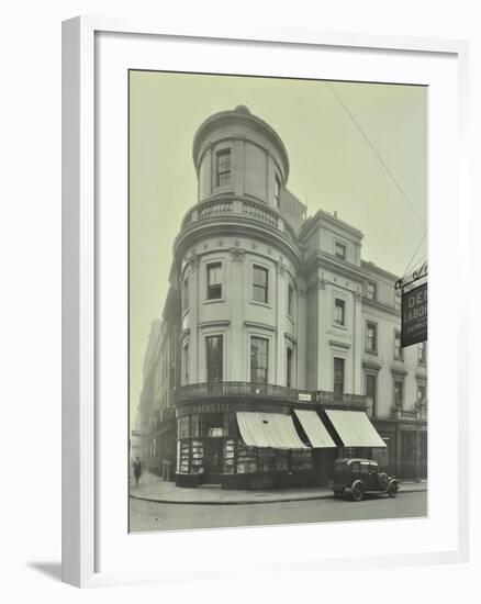 Hachettes Book Shop on the Corner of King William Street, London, 1930-null-Framed Photographic Print