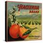 Hacienda Brand - California - Citrus Crate Label-Lantern Press-Stretched Canvas