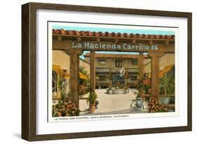 Hacienda Carrillo, Santa Barbara, California-null-Framed Art Print
