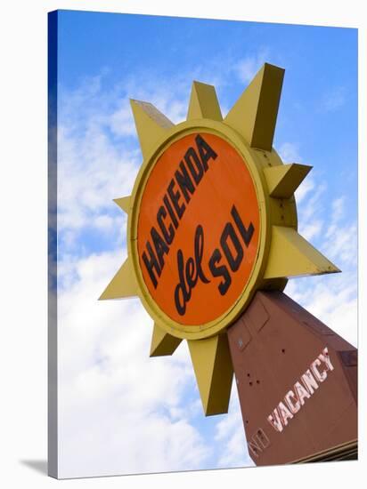 Hacienda Del Sol Motel Sign, Borrego Springs, California, USA-Nancy & Steve Ross-Stretched Canvas