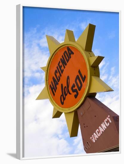 Hacienda Del Sol Motel Sign, Borrego Springs, California, USA-Nancy & Steve Ross-Framed Photographic Print