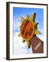 Hacienda Del Sol Motel Sign, Borrego Springs, California, USA-Nancy & Steve Ross-Framed Photographic Print