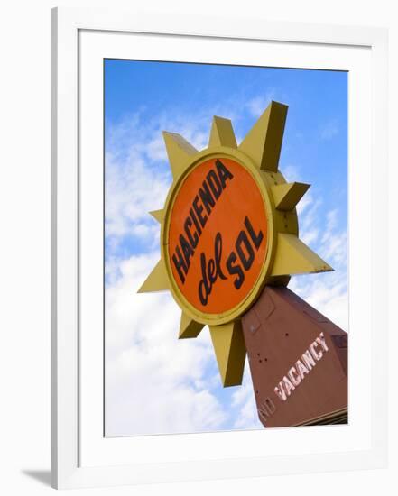 Hacienda Del Sol Motel Sign, Borrego Springs, California, USA-Nancy & Steve Ross-Framed Photographic Print