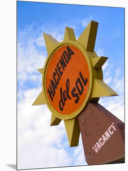 Hacienda Del Sol Motel Sign, Borrego Springs, California, USA-Nancy & Steve Ross-Mounted Photographic Print