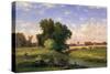 Hackensack Meadows, Sunset, 1859-George Snr. Inness-Stretched Canvas