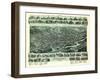 Hackensack, New Jersey - Panoramic Map-Lantern Press-Framed Art Print