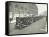 Hackney Carriages and Drivers at a Taxi Rank, Bishopsgate, London, 1912-null-Framed Stretched Canvas
