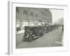 Hackney Carriages and Drivers at a Taxi Rank, Bishopsgate, London, 1912-null-Framed Photographic Print