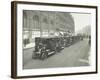 Hackney Carriages and Drivers at a Taxi Rank, Bishopsgate, London, 1912-null-Framed Photographic Print