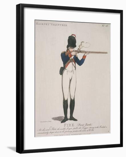 Hackney Volunteer Firing a Rifle, 1798-Thomas Rowlandson-Framed Giclee Print