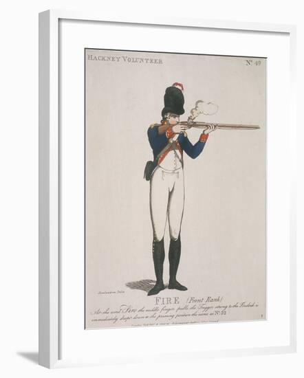 Hackney Volunteer Firing a Rifle, 1798-Thomas Rowlandson-Framed Giclee Print