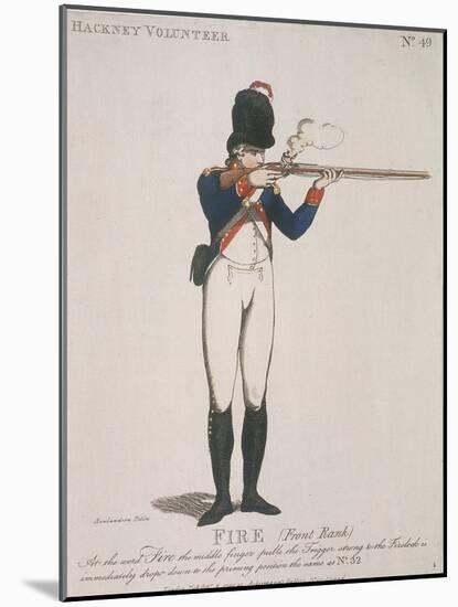 Hackney Volunteer Firing a Rifle, 1798-Thomas Rowlandson-Mounted Giclee Print