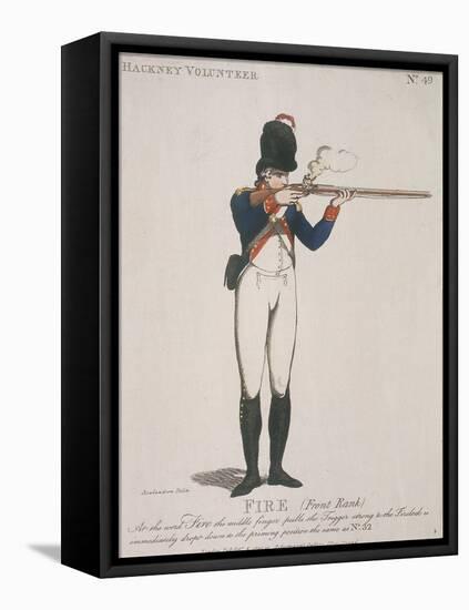 Hackney Volunteer Firing a Rifle, 1798-Thomas Rowlandson-Framed Stretched Canvas