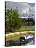 Hackney Wick, River Lee Navigation and London 2012 Olympic Stadium, London, England, United Kingdom-Alan Copson-Stretched Canvas