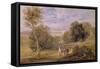 Haddon Hall from the Park, 1831 (W/C over Pencil on Paper)-David Cox-Framed Stretched Canvas