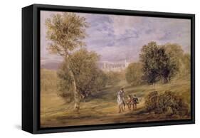 Haddon Hall from the Park, 1831 (W/C over Pencil on Paper)-David Cox-Framed Stretched Canvas
