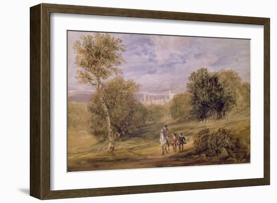 Haddon Hall from the Park, 1831 (W/C over Pencil on Paper)-David Cox-Framed Giclee Print