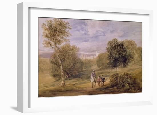 Haddon Hall from the Park, 1831 (W/C over Pencil on Paper)-David Cox-Framed Giclee Print