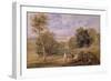 Haddon Hall from the Park, 1831 (W/C over Pencil on Paper)-David Cox-Framed Giclee Print