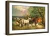 Haddon Hall with Sheep, Cattle, a Stag and a Pony-Henry Barraud-Framed Giclee Print