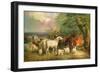 Haddon Hall with Sheep, Cattle, a Stag and a Pony-Henry Barraud-Framed Giclee Print