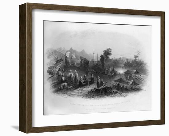 Hadgi (Mecca Pilgrim) Encamped Near Antioch, on the Banks of the Orontes, Turkey, 1841-Henry Adlard-Framed Giclee Print