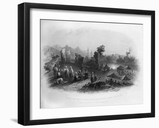 Hadgi (Mecca Pilgrim) Encamped Near Antioch, on the Banks of the Orontes, Turkey, 1841-Henry Adlard-Framed Giclee Print