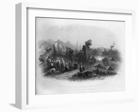 Hadgi (Mecca Pilgrim) Encamped Near Antioch, on the Banks of the Orontes, Turkey, 1841-Henry Adlard-Framed Giclee Print