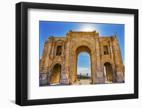 Hadrian's Arch Gate, Jerash, Jordan-William Perry-Framed Photographic Print