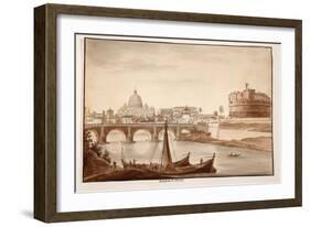 Hadrian's Tomb, 1833-Agostino Tofanelli-Framed Giclee Print