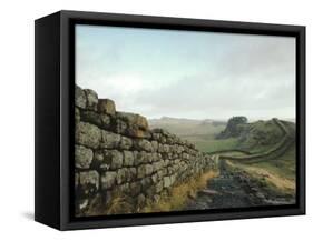 Hadrian's Wall, Towards Crag Lough, Northumberland England, UK-Adam Woolfitt-Framed Stretched Canvas