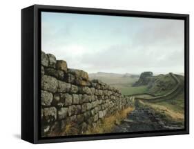 Hadrian's Wall, Towards Crag Lough, Northumberland England, UK-Adam Woolfitt-Framed Stretched Canvas