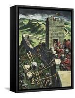 Hadrian's Wall-Green-Framed Stretched Canvas