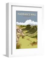 Hadrians Wall - Dave Thompson Contemporary Travel Print-Dave Thompson-Framed Giclee Print