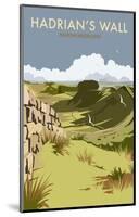 Hadrians Wall - Dave Thompson Contemporary Travel Print-Dave Thompson-Mounted Giclee Print