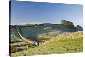 Hadrians Wall with Civilian Gate, a Unique Feature, and Housesteads Fort, Northumbria, England-James Emmerson-Stretched Canvas