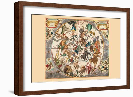 Haemispherium Stellatum Boreale Antiquum-Andreas Cellarius-Framed Art Print