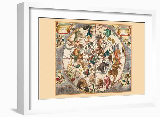 Haemispherium Stellatum Boreale Antiquum-Andreas Cellarius-Framed Art Print