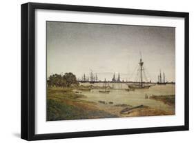 Hafen bei Mondschein. 1811-Caspar David Friedrich-Framed Giclee Print