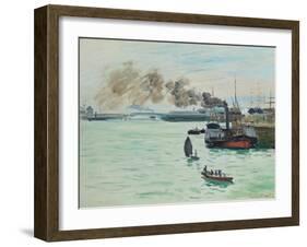 Hafenansicht (Vue d' un port). 1871-Claude Monet-Framed Giclee Print