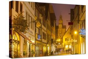 Hafengasse Street and the Markusturm at Christmas, Rothenburg Ob Der Tauber, Bavaria, Germany-Miles Ertman-Stretched Canvas