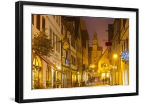 Hafengasse Street and the Markusturm at Christmas, Rothenburg Ob Der Tauber, Bavaria, Germany-Miles Ertman-Framed Photographic Print