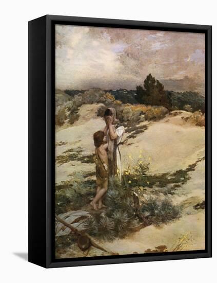 Hagar and Ishmael, 1880-Jean-Charles Cazin-Framed Stretched Canvas