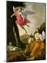 Hagar and Ishmael Rescued by the Angel, c.1648-Eustache Le Sueur-Mounted Giclee Print